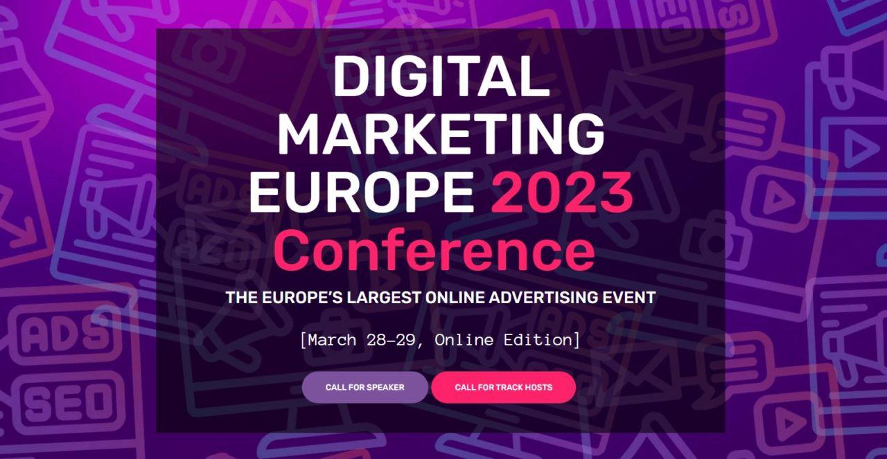 Digital Marketing Europe Marketing Events 2023 