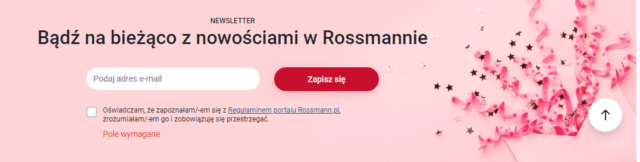psychologia w reklamie - formularz rossmann