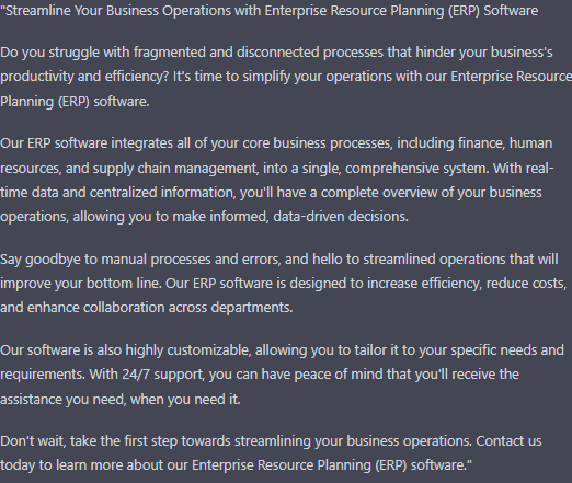 Enterprise Resource Planning (ERP) software