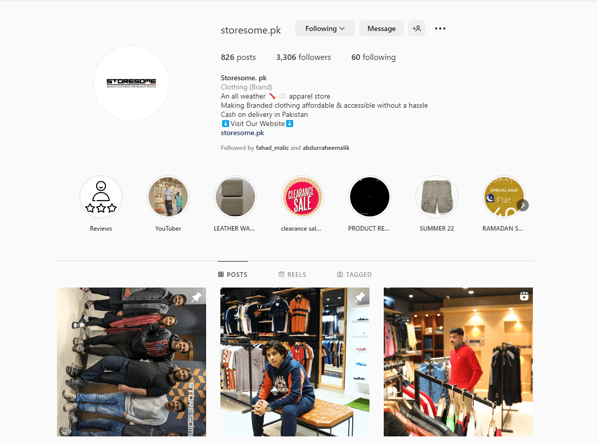 Commerce Sale on instagram